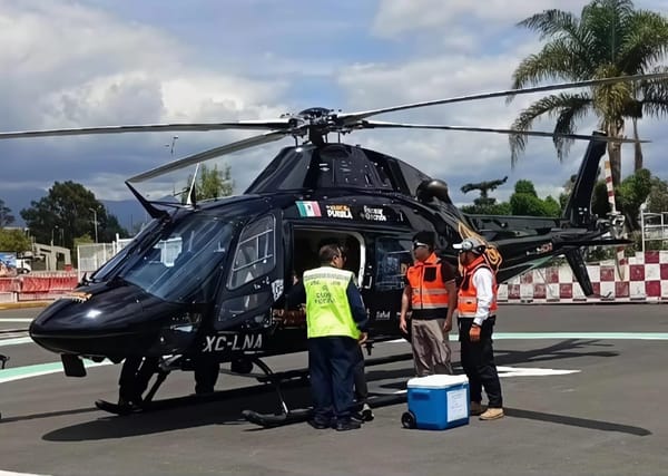 Gobierno de Puebla traslada exitosamente hígado en ambulancia aérea hacia la Ciudad de México